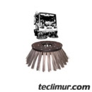 Cepillo lateral para barredora Ravo modelos 330 / 340 fabricado con cerdas de tira de acero. Compatible con referencia original Ravo 4211010*