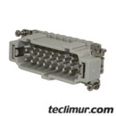 Bloque de contacto macho para conector de 16 polos de la parte superior derecha en la seccion de cola de compactadores Haller X2.Compatible con referencias originales de Haller 320393* / 320393* / 320393* 